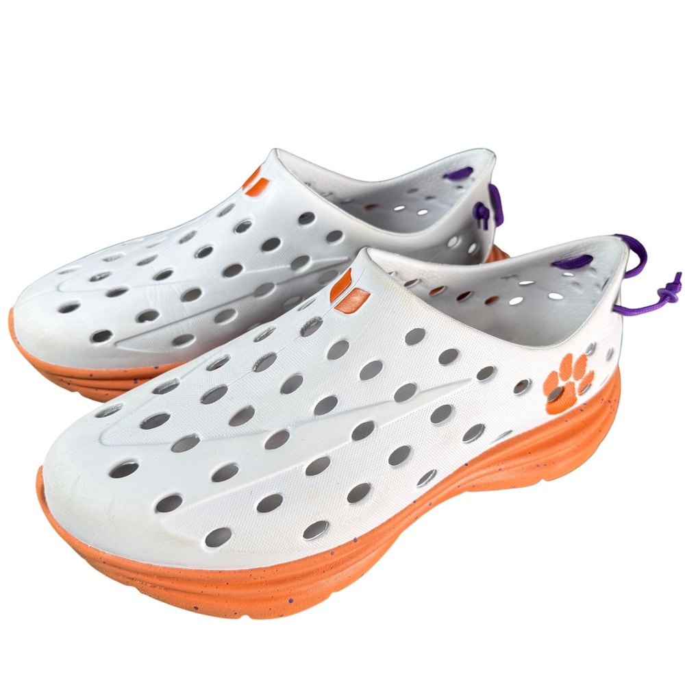 Kane Revive Clemson Tigers Shoes Mens 9 White Active Recovery Clogs